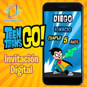 Los Jovenes Titanes en Acción - Invitación Cumpleaños - Video/Animada/Digital