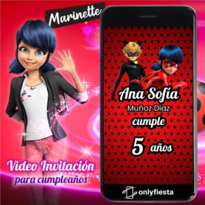 Lady Bug / Miraculous - Invitación Cumpleaños - Video/Animada/Digital