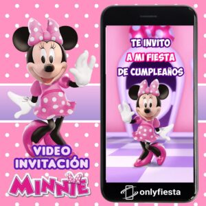Minnie Mouse Pink - Invitación Cumpleaños - Video/Animada/Digital