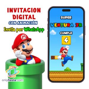 Mario Bros y Luigi - Invitación Cumpleaños - Video/Animada/Digital