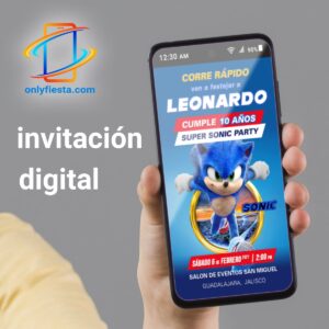 Sonic ( La Película) - Invitación Cumpleaños - Video/Animada/Digital