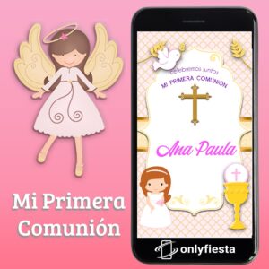 Primera Comunión para Niña - Invitación - Video/Animada/Digital