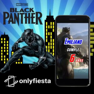 Pantera Negra - Invitación Cumpleaños - Video/Animada/Digital
